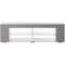 White Entertainment TV Stand with LED Lights and Glass Shelves with UV Frame